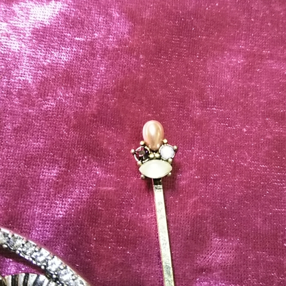 🌞NEW CHIC FAUX💎&BLU CRYSTALS👁️BARRETTE&HAIRPIN - Picture 5 of 5